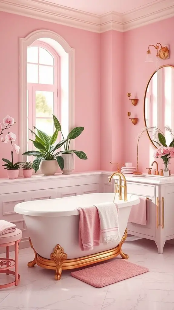 pink plants for bathrooms