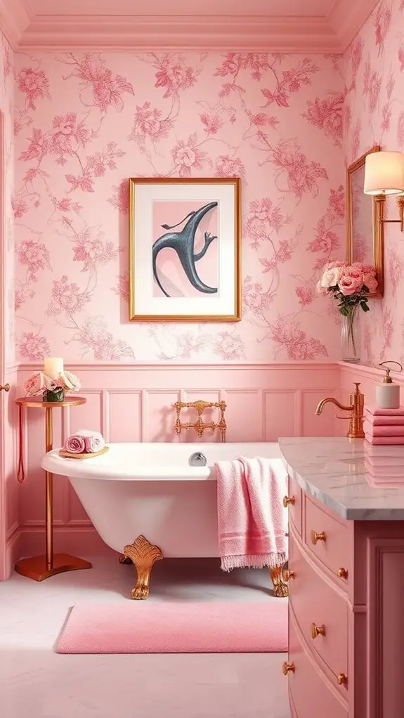 pink towels enhance elegance