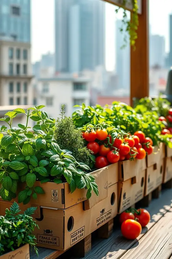 pizza box mini gardens