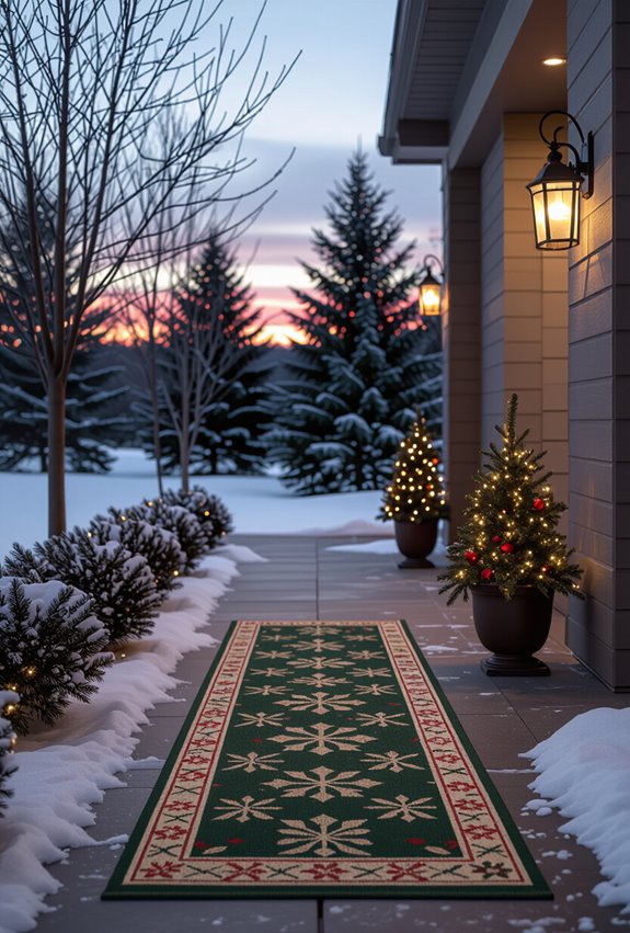 plaid holiday outdoor runner