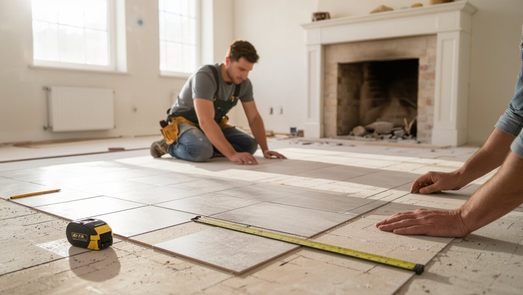 plan layout dry fit tiles