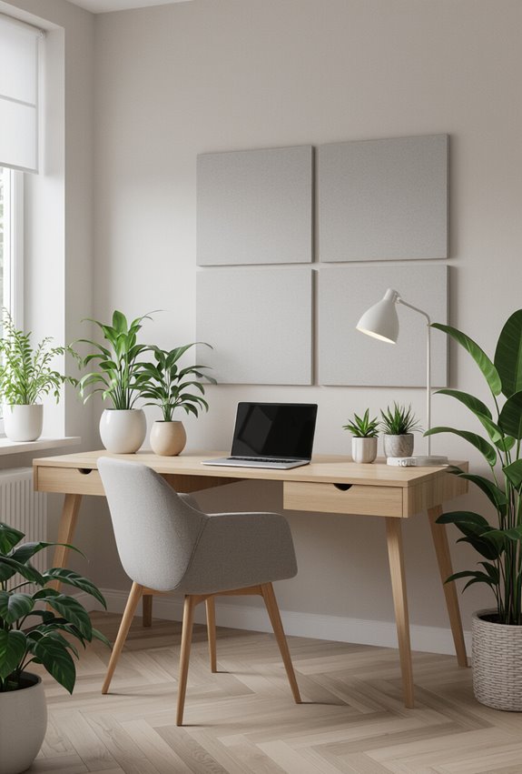 plants and panels absorb sound