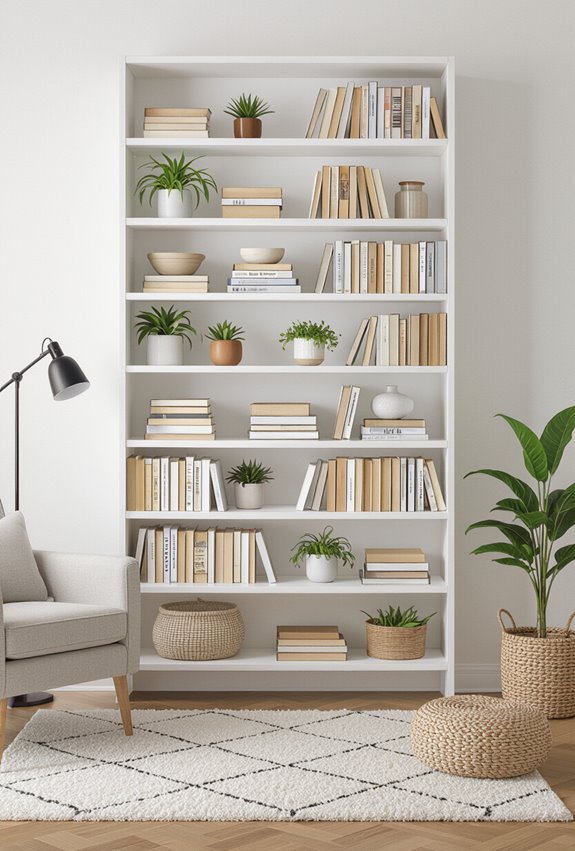 plants between book rows