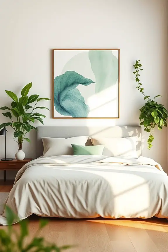 plants enhance artwork display