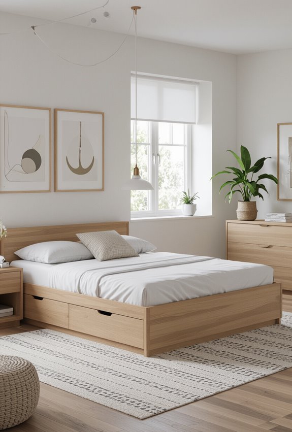 platform bed with drawers