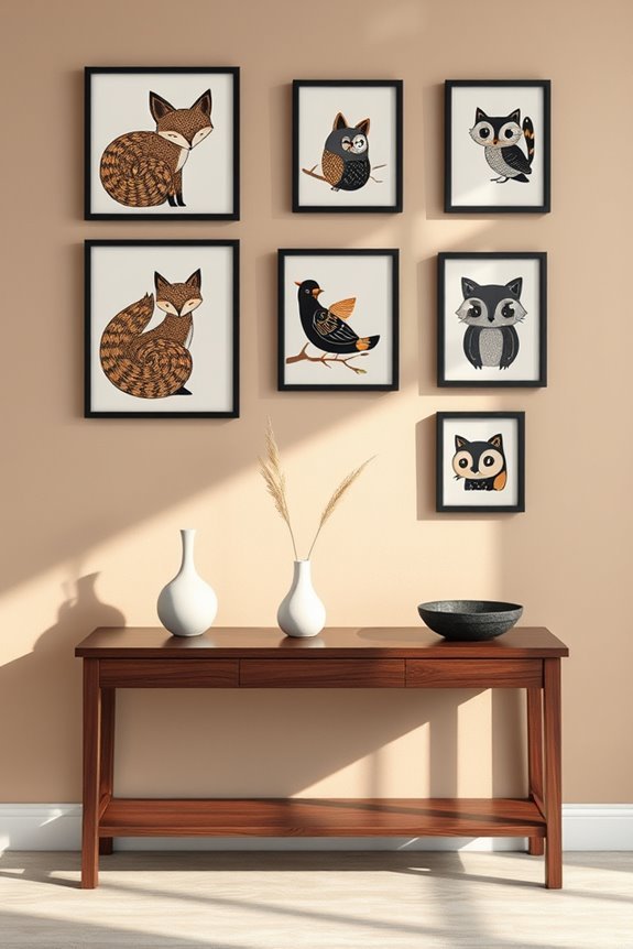 playful animal wall art