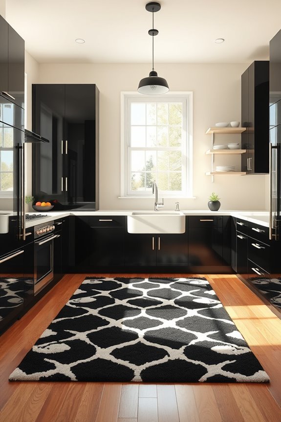 playful black and cream rugs