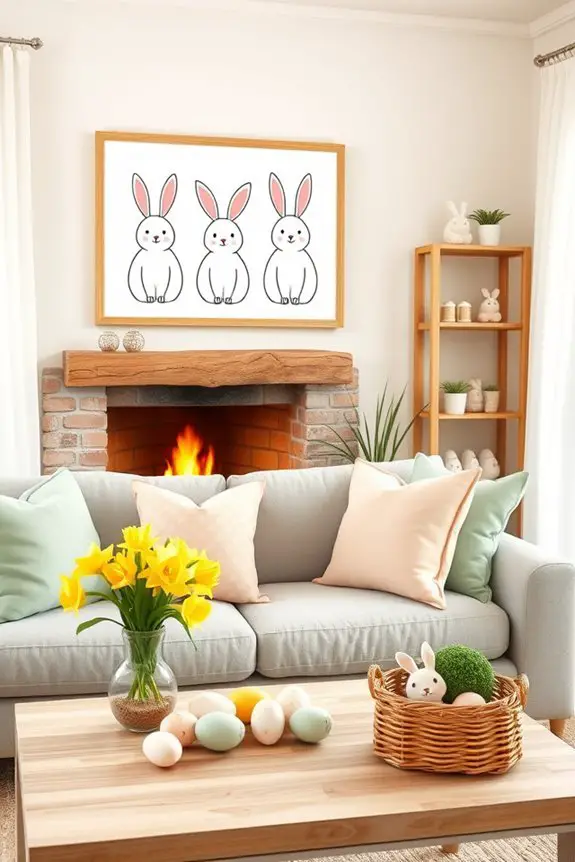 playful bunny wall decor