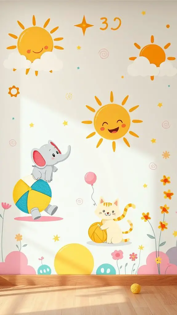 playful cartoon wall art