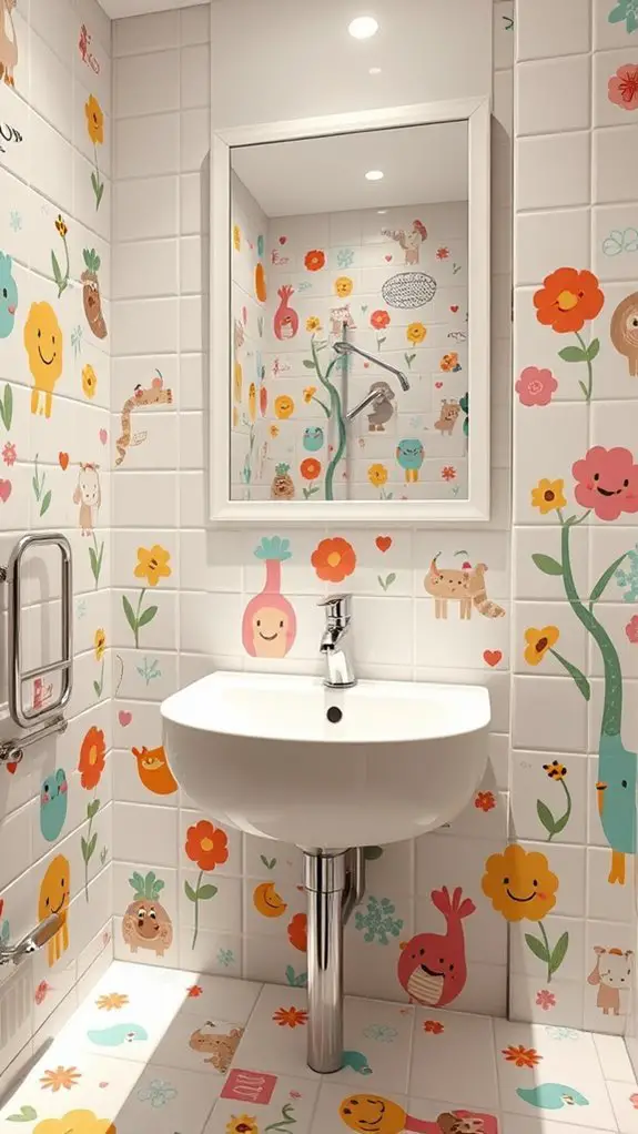 playful cartoon washroom designs