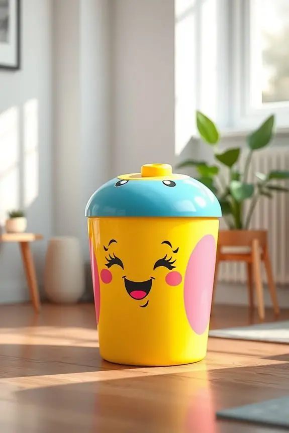 playful cartoon waste bins