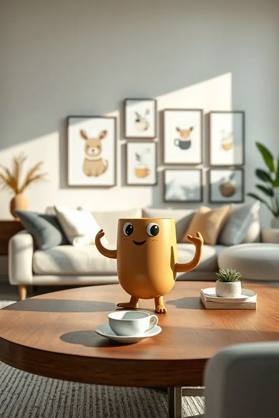 playful coffee character art