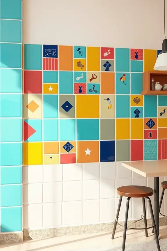 playful colorful tile accents