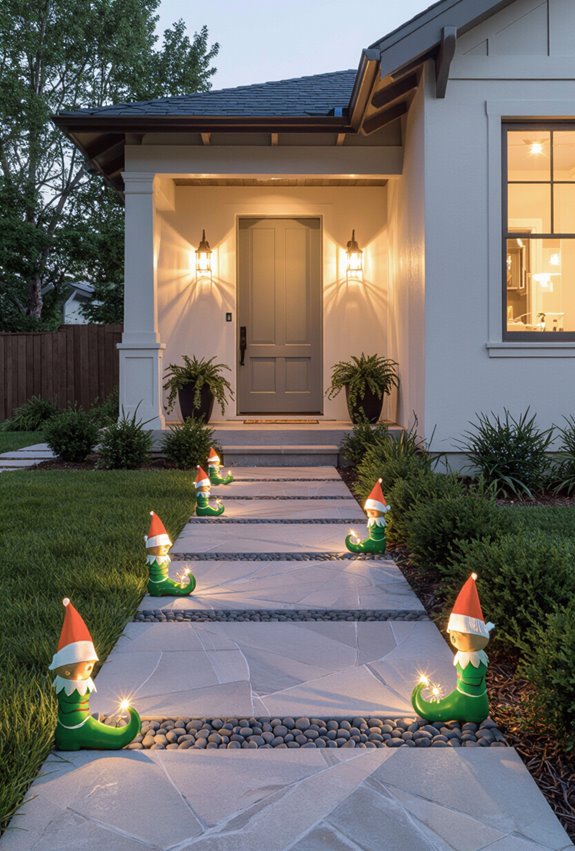 playful elf shoe pathway markers