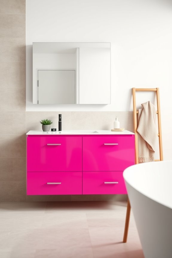 playful fuchsia bathroom transformation