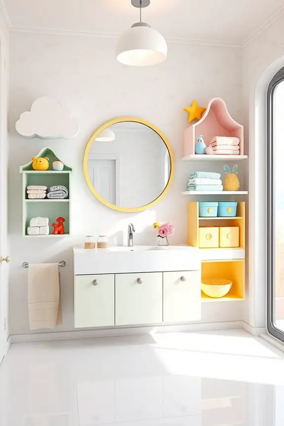 playful functional wall storage