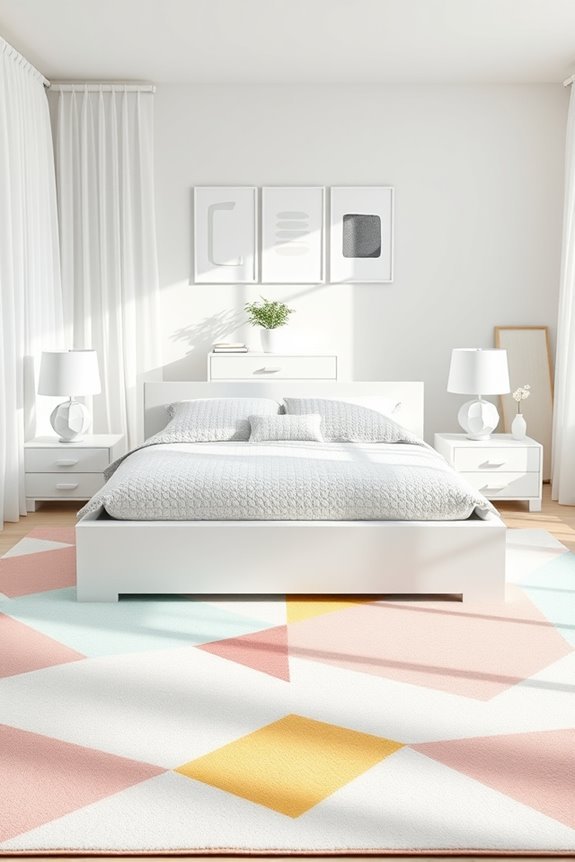 playful geometric bedroom decor