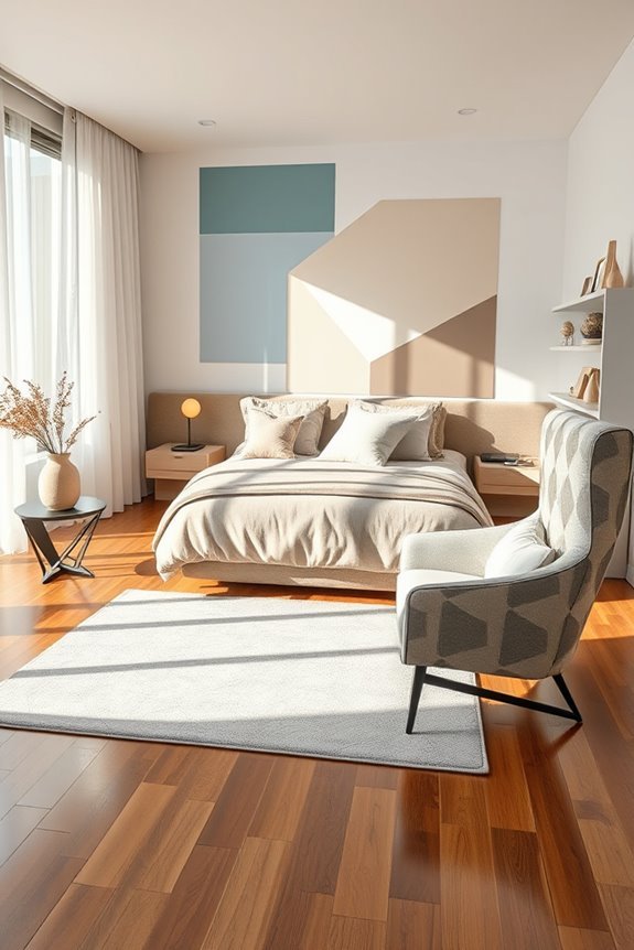 playful geometric bedroom design