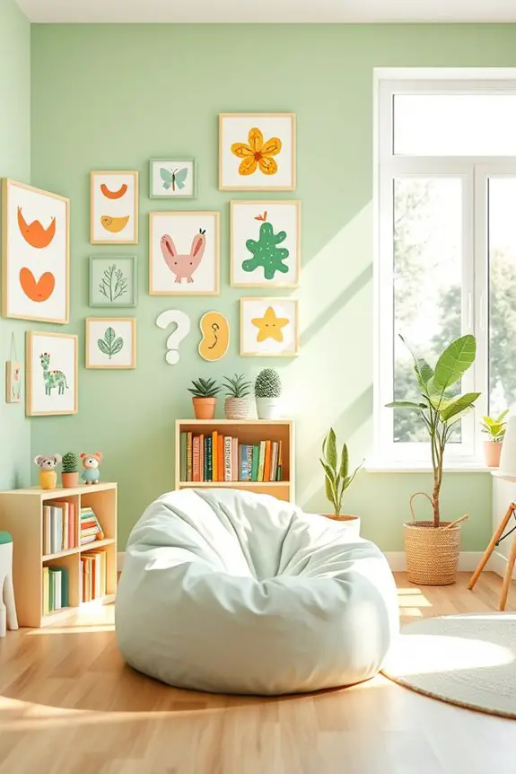 playful green wall decor