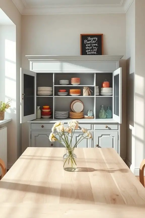 playful hutch with chalkboard