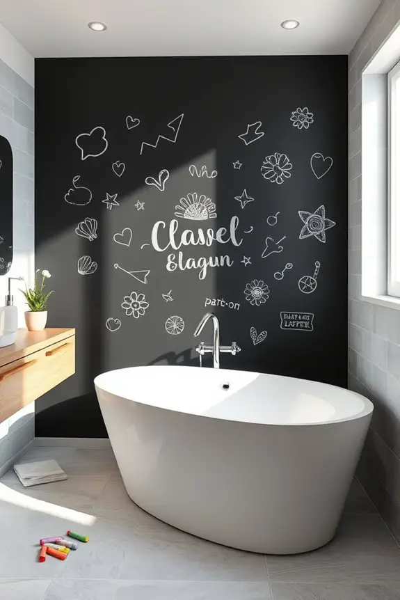 playful interactive chalkboard wall