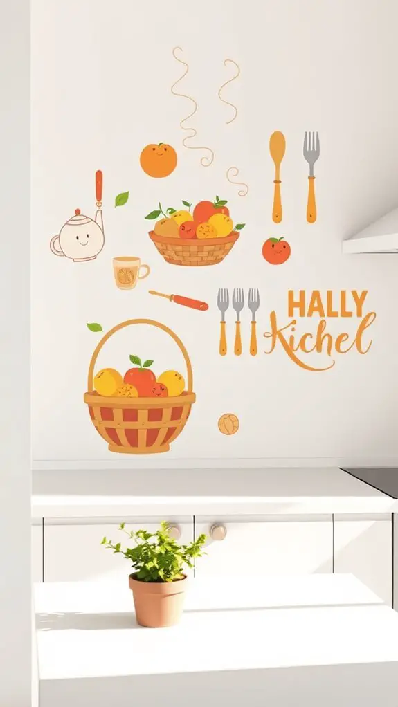 playful kitchen wall decor