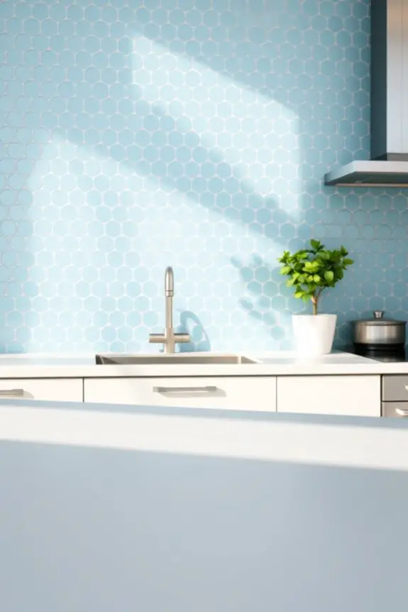 playful light blue tiles