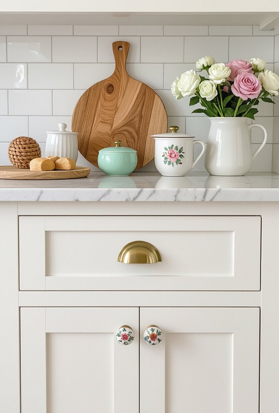 playful mixed metal ceramic knobs