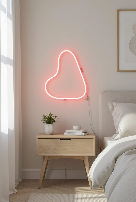 playful neon lit bedroom vibe