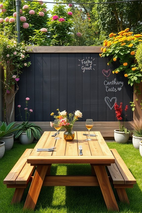 playful outdoor chalkboard wall