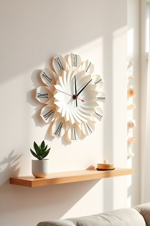 playful paper wall clock