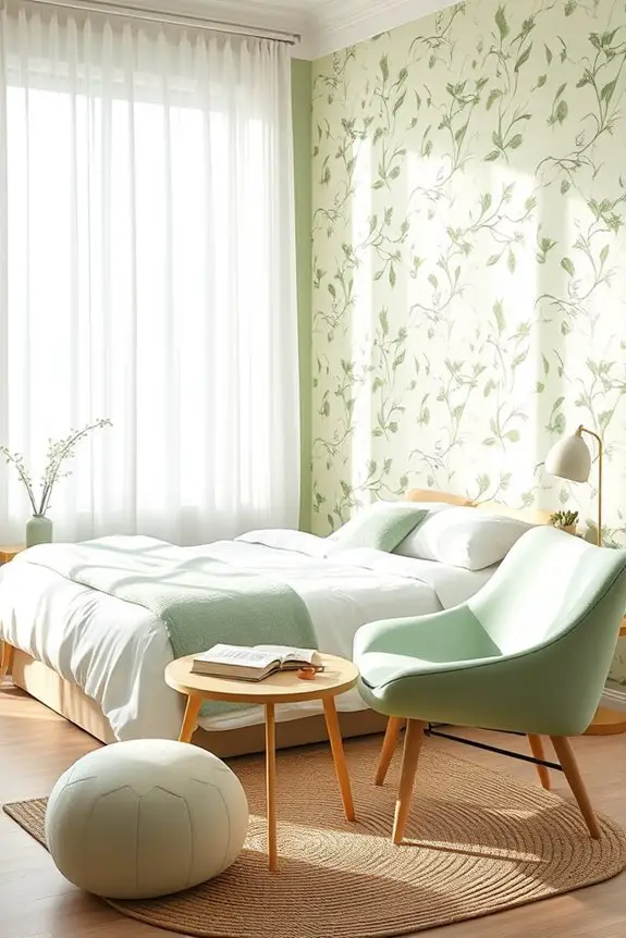 playful pastel green wallpaper