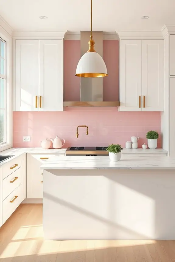 playful pastel pink backsplash