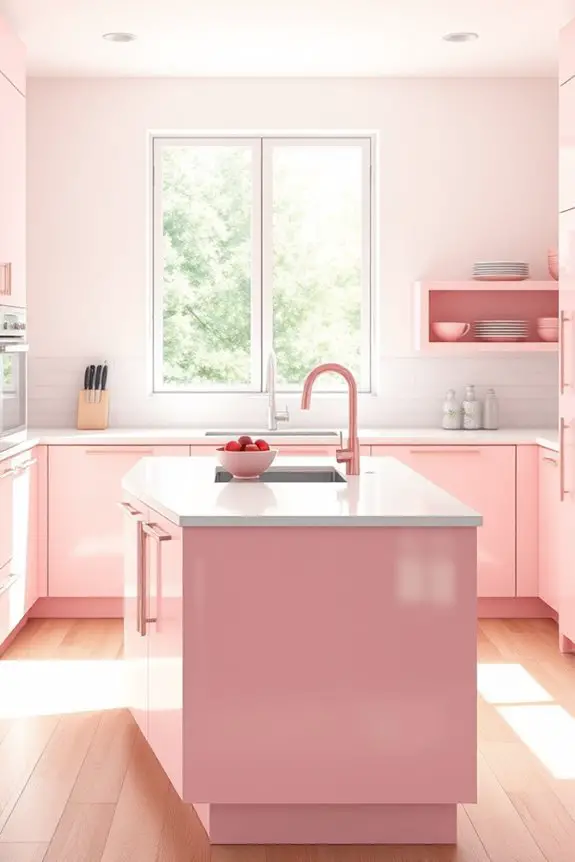 playful pink kitchen accents