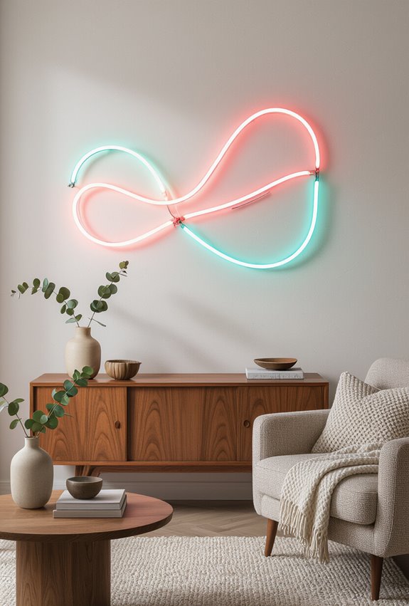 playful retro neon wallsignature