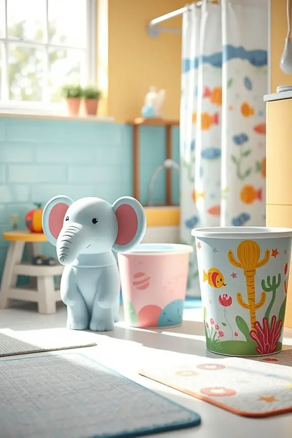 playful themed waste bins