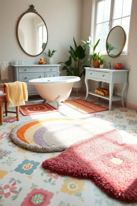 playful unique bathroom rugs