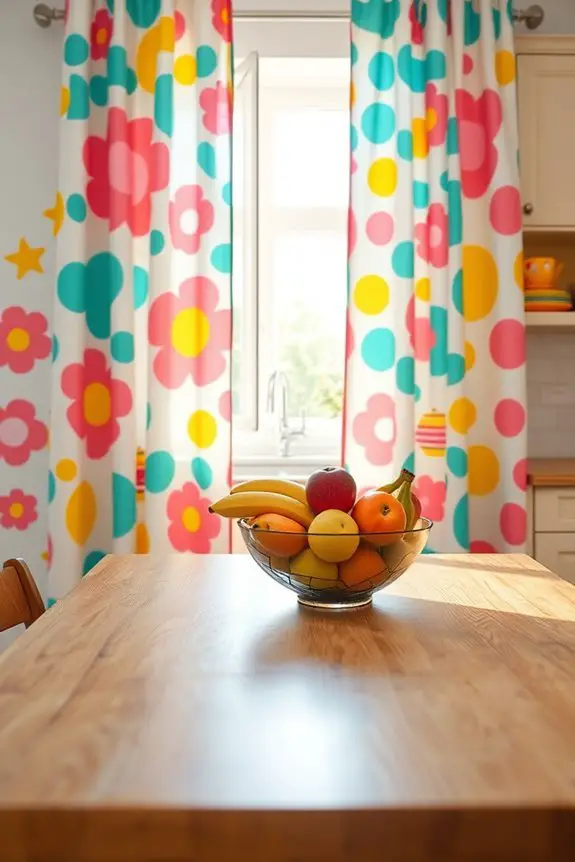 playful vibrant kitchen curtains