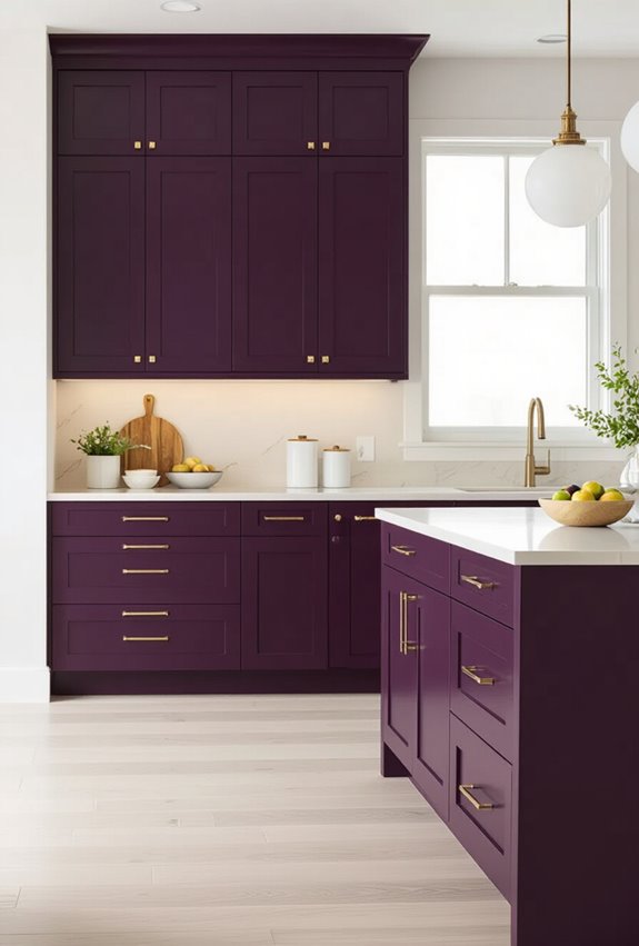 plum lowers cream counters