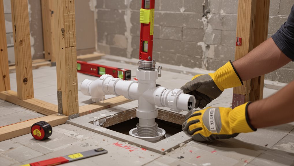 plumbing rough in and drainage