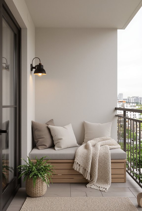 plush balcony reading nook