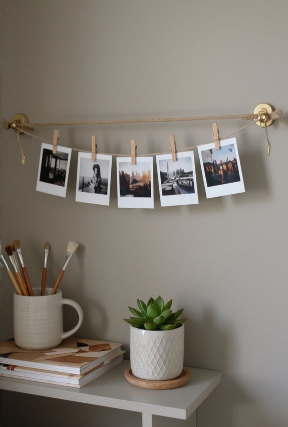 polaroid photo clip garland