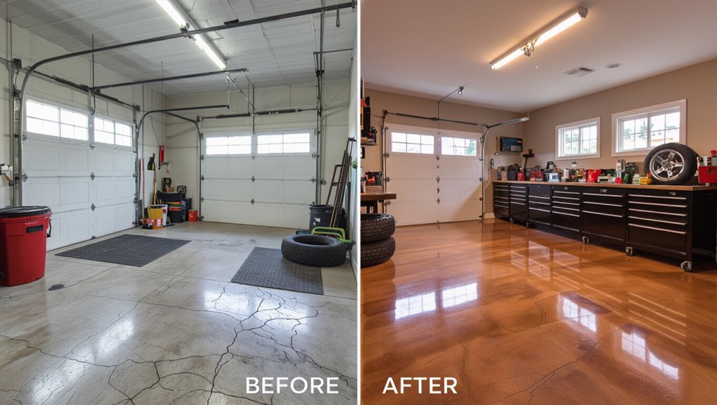 polished concrete garage transformation