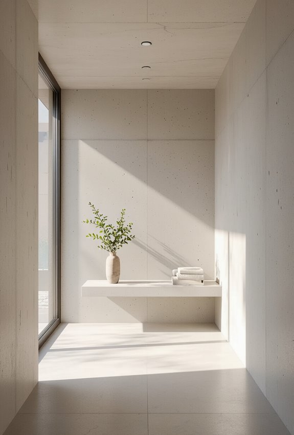 polished reflective concrete flooring