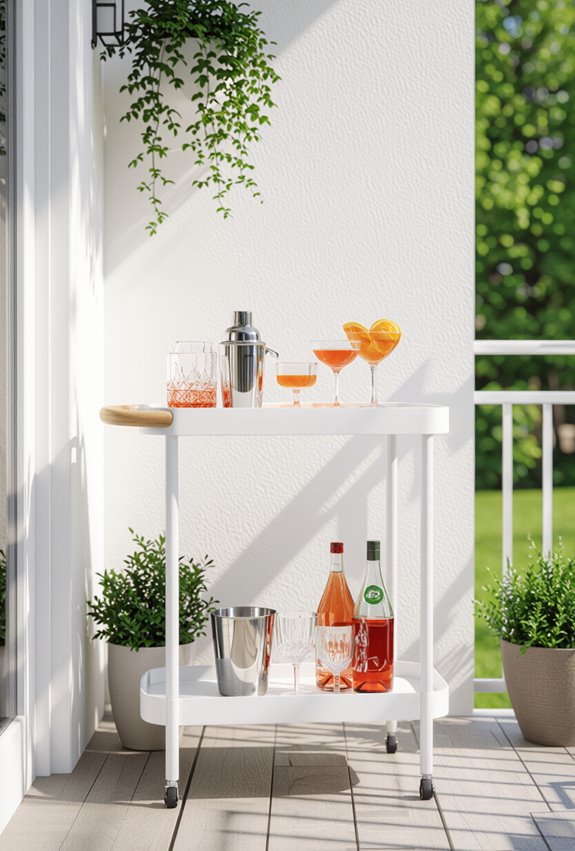 portable balcony cocktail cart
