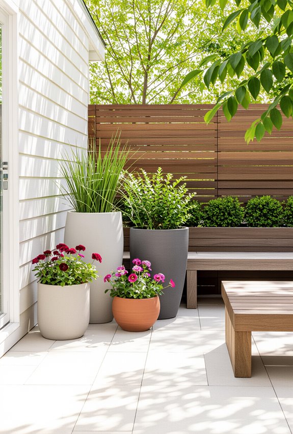 portable color filled container gardens