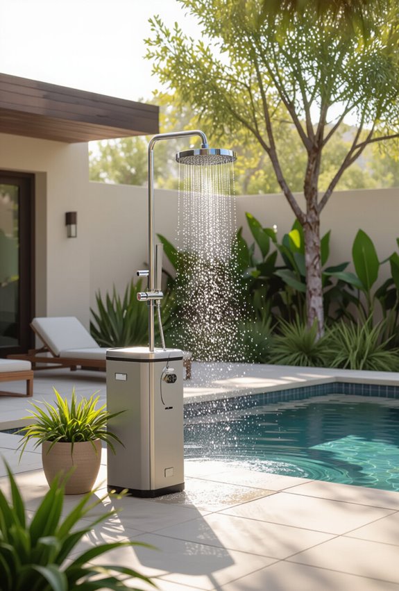 portable solar powered collapsible showers