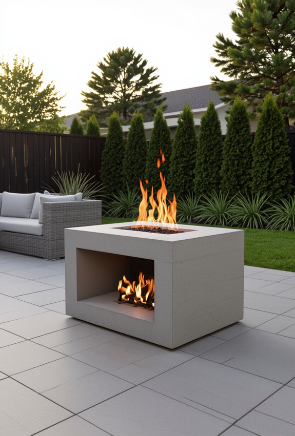 portable stackable concrete firebox