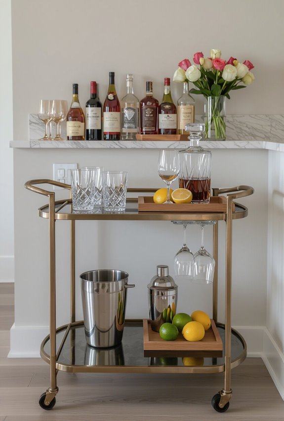 portable styled self serve barcart