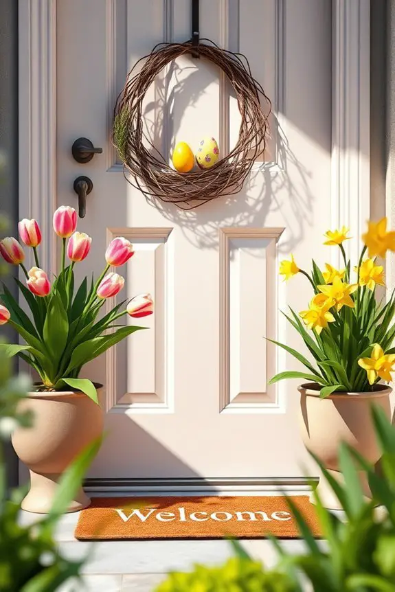 potted flowers enhance decor